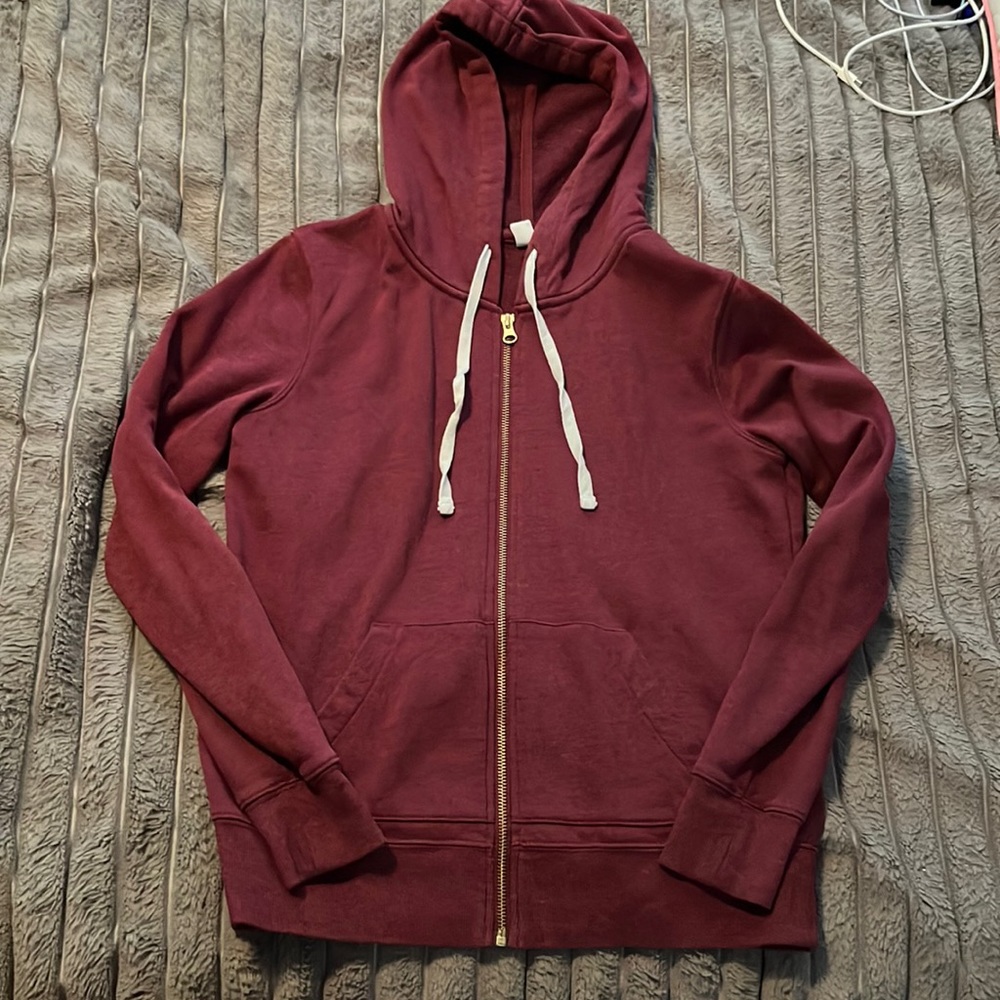 Old Navy Burgundy Zip Up Sweater